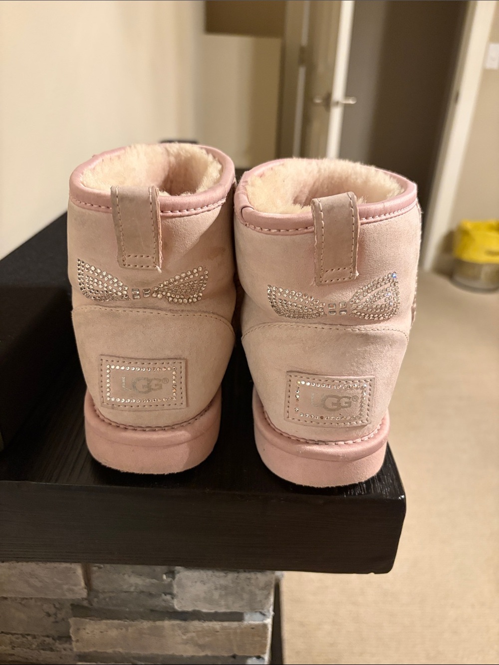 UGG Blush Pink Crystal-Accent Mini Booties